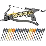 KingsArchery Crossbow Pistol Self Cocking 80 LBS Adjustable Sights, Aluminum Arrow Bolts Safety Feature