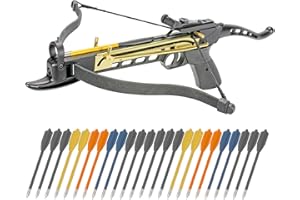 KingsArchery Crossbow Pistol Self Cocking 80 LBS with Adjustable Sights, Aluminum Arrow Bolts, and Safety Feature