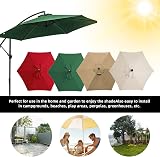 TWSOUL Replacement Parasol Fabric Cover 2.7 m 6 Ribs Green UV Waterproof view 3