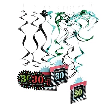 30th Birthday Party Hanging Swirl Ceiling Decoration Hanging Party