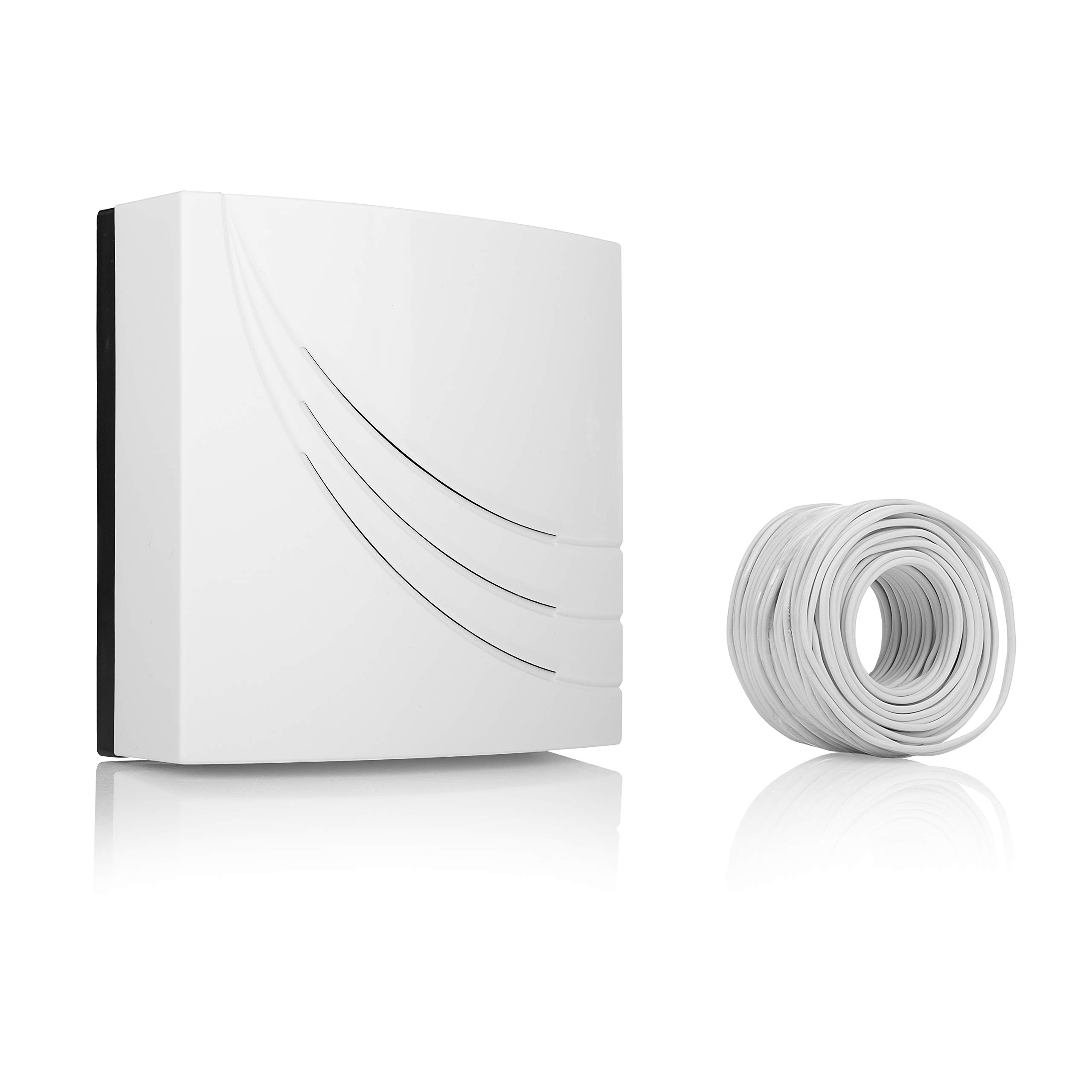 Byron Wired Door Chime, 5 Meter Cable, 8 Melodies, 2 Wire Installation, Wall Mounted, White, BY7061