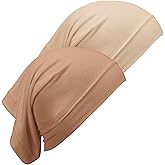 Loopeer 2 Pcs Hijab Undercaps No Slip for Women Islamic Muslim Hijab Cap Scarf for Turban Tube Neck Cover