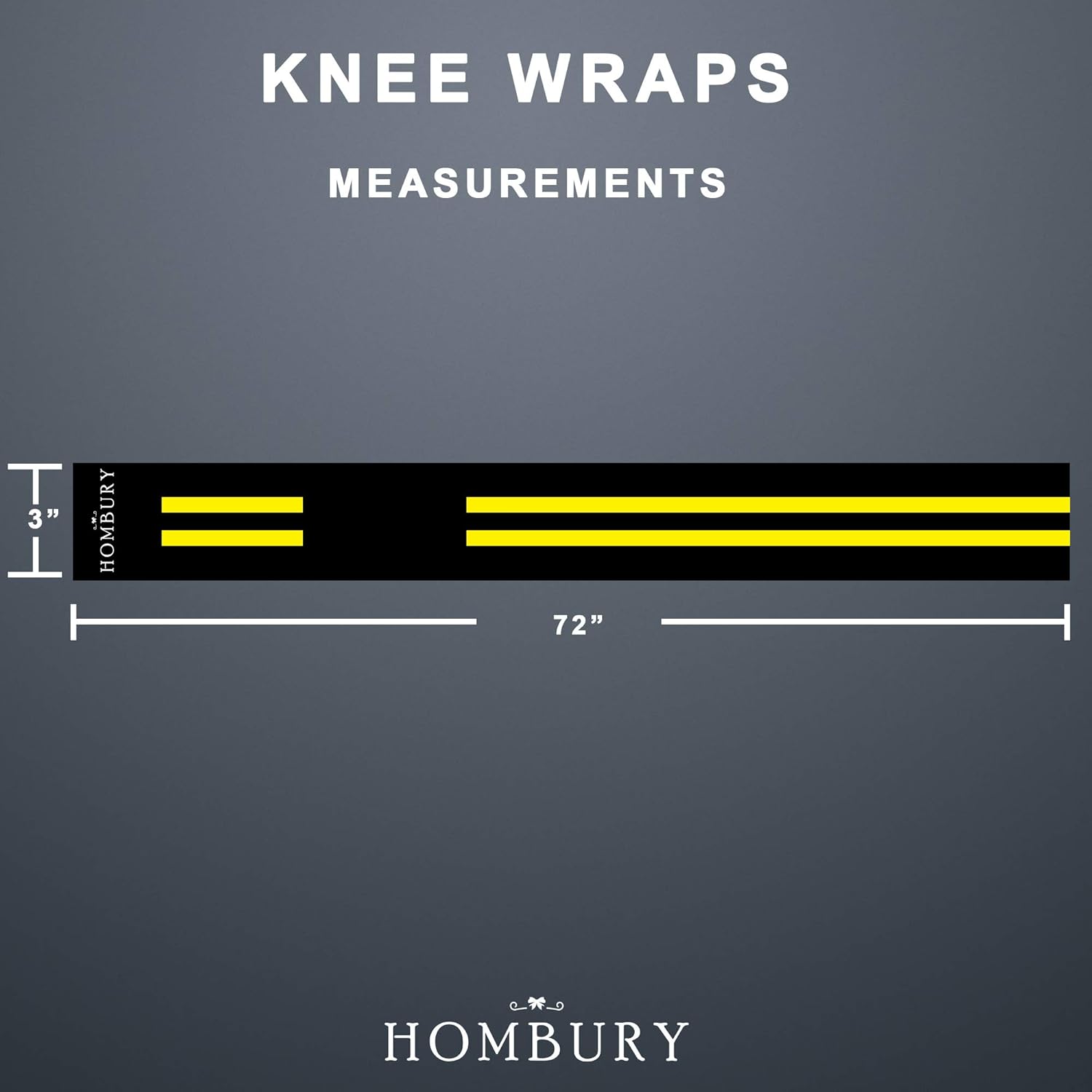HOMBURY Knee Wraps with Compression & Elastic Support, Adjustable, 72” Long, 3" Wide (Blue, 72"): Sports & Outdoors