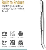 Beaditive 6-inch Sewing Tweezers 3-PC Serrated Bent Tips Stainless Steel view 7