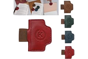 OANRUYAN Personalized Magnetic Bygone Mark Bookmark with Pen Holder, 26 Letters Name Initial Custom Leather Book Mark for Women, Gifts for Book Lovers and Readers (Red,K)