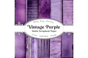 Vintage Purple Gothic Scrapbook Paper: Antique Paper Texture Decorative Pattern For Gift Wrapping, Double Sided Decorative Cr