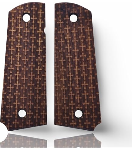Amazon.com: Walnut Celtic Cross #2 Full Size 1911 Grips : Sports