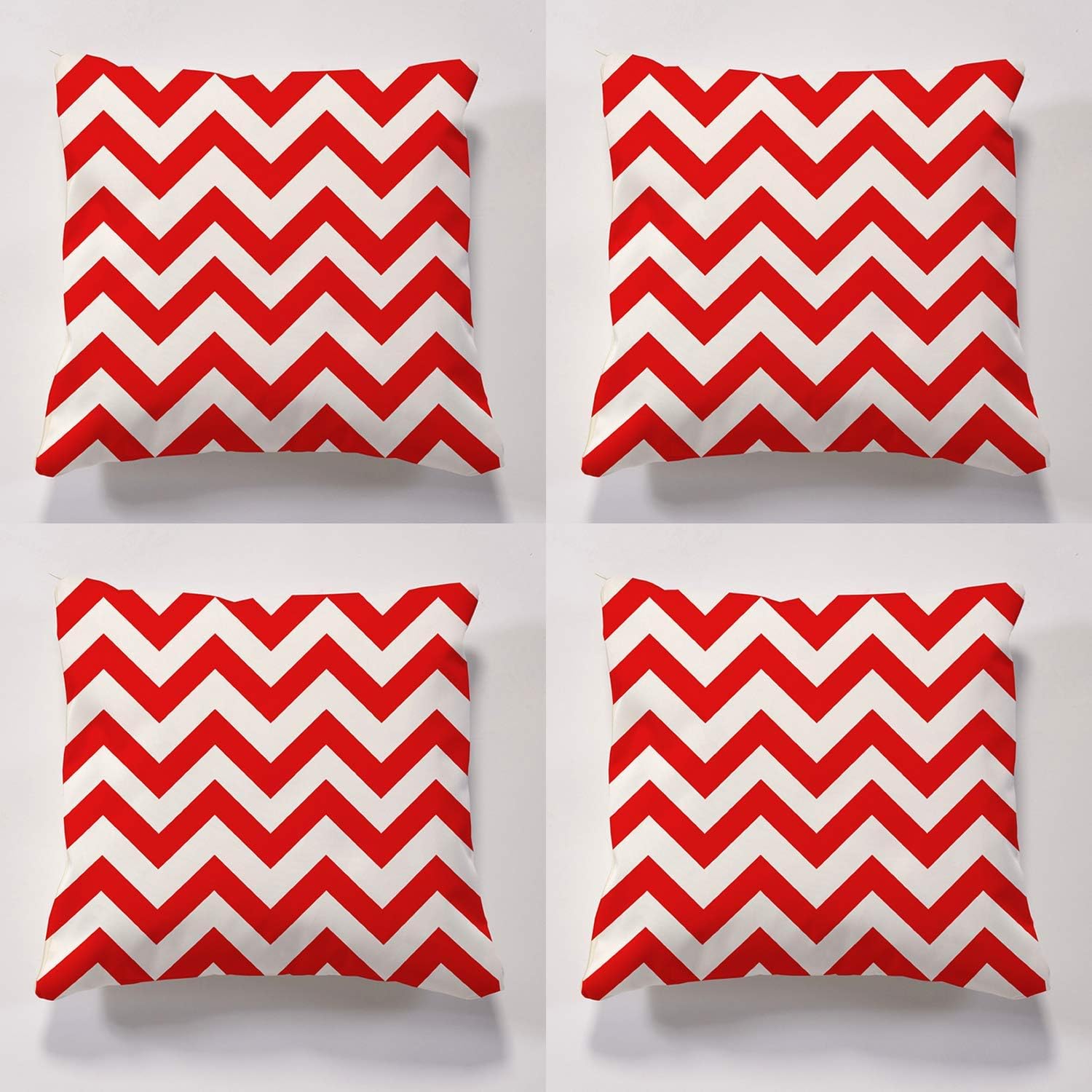 Cushion set of 4 Garden Cushions, 4 Funky Outdoor Cushions, 4 x Cheveron Cushiosns Perfect for Indoors and Outdoors
