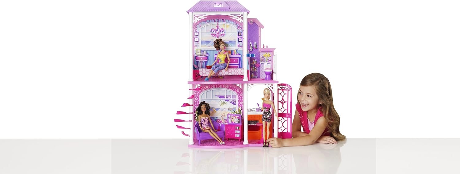 Amazoncom Barbie 2 Story Beach House Toys Games