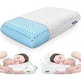 CushZone Memory Foam Pillows for Sleeping, Bed Pillow with Removable and Machine Washable Cover, Bed Pillow for Side, Neck Pillow, Back and Stomach Sleepers, Standard Size (1 Pack)