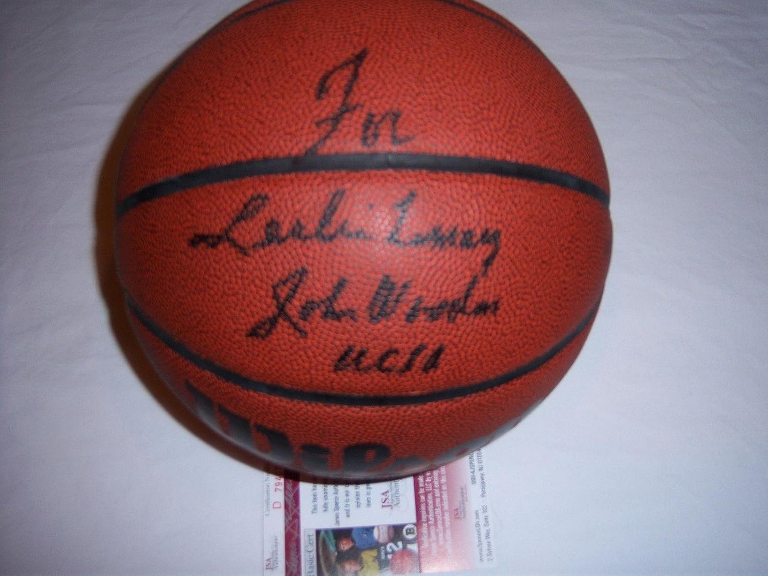 john wooden signed basketball
