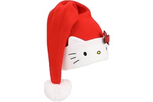 Bioworld Hello Kitty Big Face Embroidery Cuff Acrylic Santa Hat
