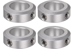 HARFINGTON 4pcs Shaft Collar 14mm Bore Aluminum Alloy Set Screw Shaft Collars, 24mm OD, 8mm Width, for Wheel Barrow Axle, Gearbox Assemblies, CNC Machine Tools, Industry, Anodization