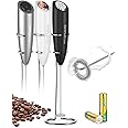 SIMPLETASTE Milk Frother Handheld Battery Operated Electric Foam Maker, Drink Mixer with Stainless Steel Whisk and Stand for 