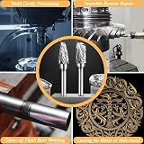 DUDUA 5pcs Tungsten Carbide Rotary Burr Set 10mm 6mm Shank Double Cut view 7