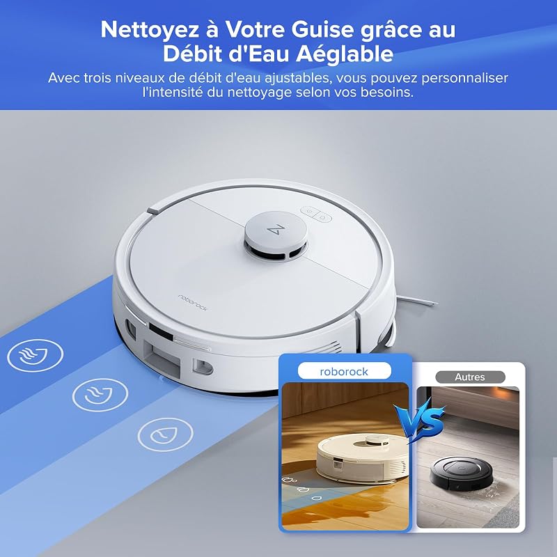 Q7 L5+ Set Aspirateur Robot Laveur avec Station, 8000 Pa