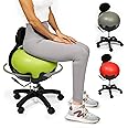 Aeromat Height Adjustable Yoga Ball Chair - Spine Alignment Office Chair with Back Support