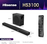 Hisense HS3100 3.1 Channel Soundbar 480W Dolby Audio DTS Virtual:X 6.5in Sub view 2