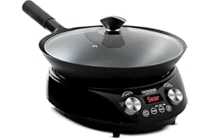 Nuwave Induction Wok, 3 Wattages 600, 900 & 1500, Precise Temp Controls from 100°F to 575°F in 5°F, Infuse Complex Charred Ar