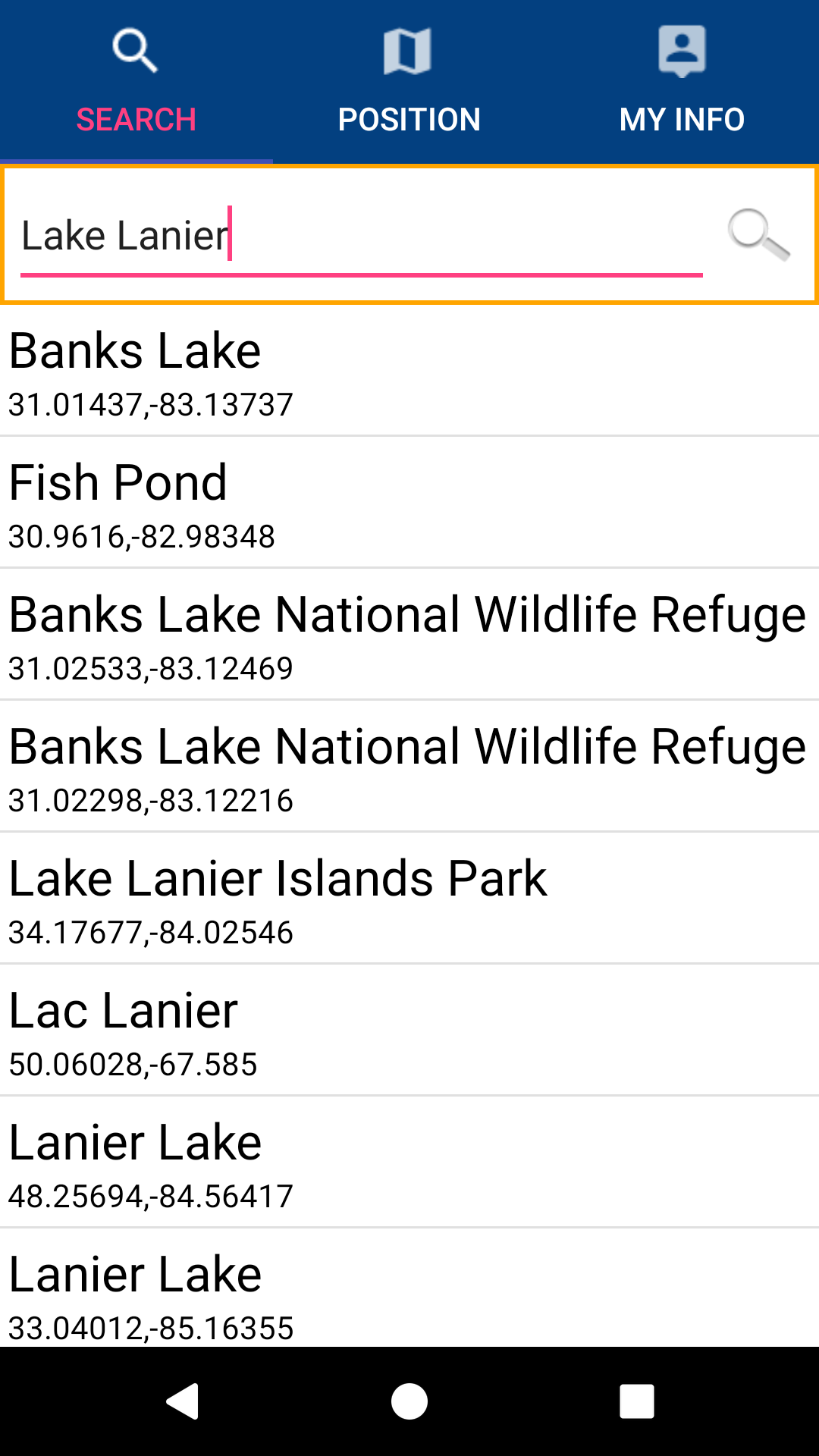 Lake Lanier gps map navigator