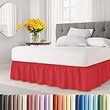 Wrap Around Dust Ruffle Bed Skirt - Red - Twin/Twin
