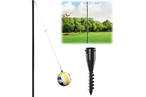 Lcokeiy Tetherball Ball and Rope, Adjustable Tetherball Set with Pole, Portable Beach Outdoor Games Play Sets & Tetherball Backyard Playground Set Equipment for Dogs Outside, Family, Adults