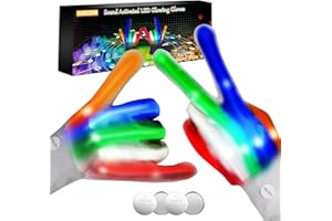 HUANLEMAI 2023 Sound Activated Glowing Gloves with 5 Color/7 Mode, Flashing Finger LED Light Up Gloves Cool Toys for 6 7 8 9 10 11 12 Boys Girls Birthday Costumes Thanksgiving Christmas Stocking Stuffers Gifts