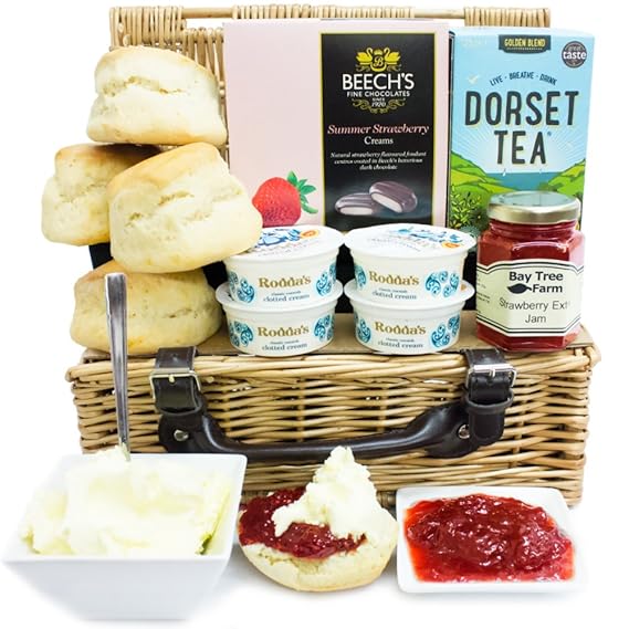 PADSTOW CREAM TEA HAMPER English Cream Tea Hampers with Clotted Cream