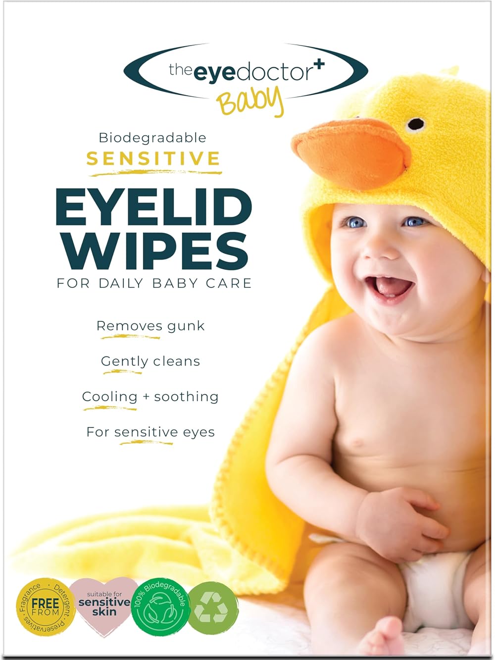 The Eye Doctor Sensitive Baby Eyelid Wipes 20 Pack Preservative Free