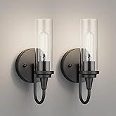 Aipsun Black Wall Sconces Set of Two, Sconces Wall Lighting Hardwired Wall Sconce Indoor Wall Light for Living Room Hallway (