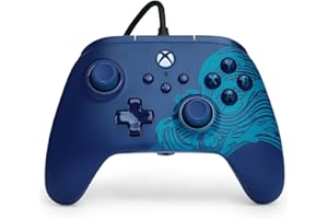 PowerA Advantage Wired Controller for Xbox Series X|S - Blue Wave, gamepad, wired video game controller, gaming controller, U