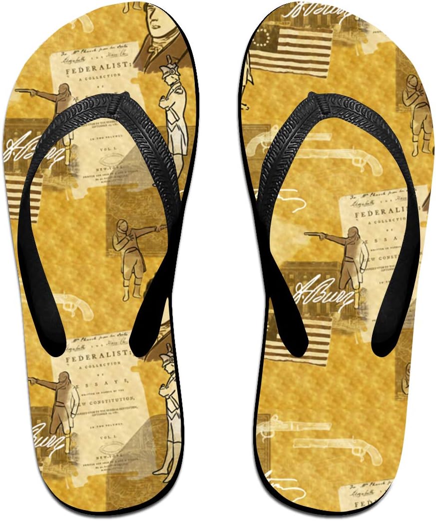 Alexander Hamilton Men's and Women's Light Weight Shock Proof Summer Beach Slippers Flip Flops Sandals