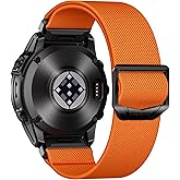 Bandletic Compatible with Garmin Fenix 7X Pro Band, Stretchy Soft Nylon Sport Quick Fit 26mm Watch Band for Fenix 8 51mm/7X/6X/6X Pro/5X/5X Plus/3/3 HR/Instinct 2X/Tactix/Enduro/Descent/Epix Pro 51mm