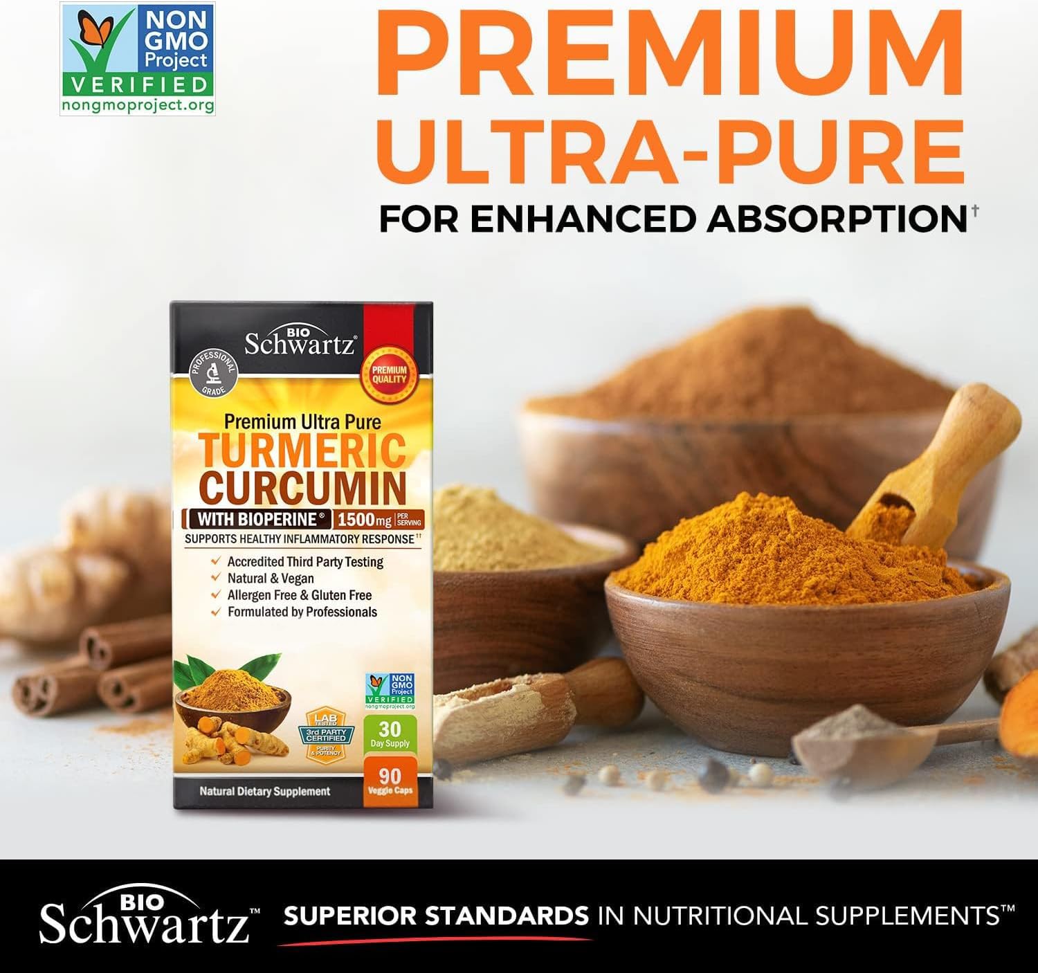 40 Billion CFU Daily Probiotic Supplement (1 Month Supply) Plus Turmeric Curcumin with Black Pepper Extract 1500mg Complex (1 Month Supply)