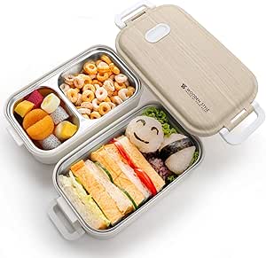 Jelife Fiambrera Bento de 2 Niveles Bento Box de Acero ...