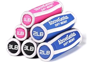 AboveGenius Hand Weights for Women Men, Soft Dumbbells Set of 6(1lb 2lb 3lb Each Pack) for Dumbbell Walking Weight Sets with Hand Strap, Pink Weights for Workout Running, Pilates, Yoga, Jogging and Physical Therapy, Gifts for Women