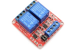 DZS Elec 5V 2 Channel Relay Optocoupler Isolation Module Red Board 3-5V High and 0-1.5V Low Level Triggered Load AC 0-250V / DC 0-30V 10A SCM IO Control
