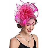Haojing Women's Organza Church British Fascinator Bridal Tea Party Wedding Hat Summer