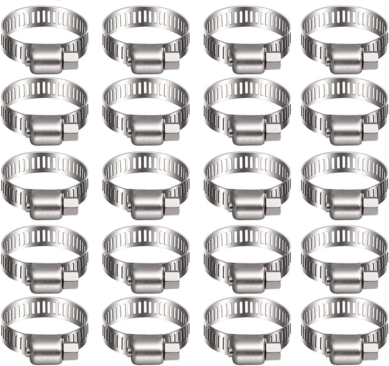 Water Pipe Clip, Hose Clip Adjustable Stainless Steel 10 Pcs Gas Fuel Pipe Tube Clamp Apply to Securing Hoses, Pipe, Cable,Water Faucet etc