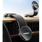 ANDERY Car Phone Holder for MagSafe [360° Adjustable Memory Alloy Arm | 2400gf Strongest Magnetic Power] Bendable Car Mount, Phone Holders for Your Car for iPhone 17-12 Pro Max Air Plus All Smartphone