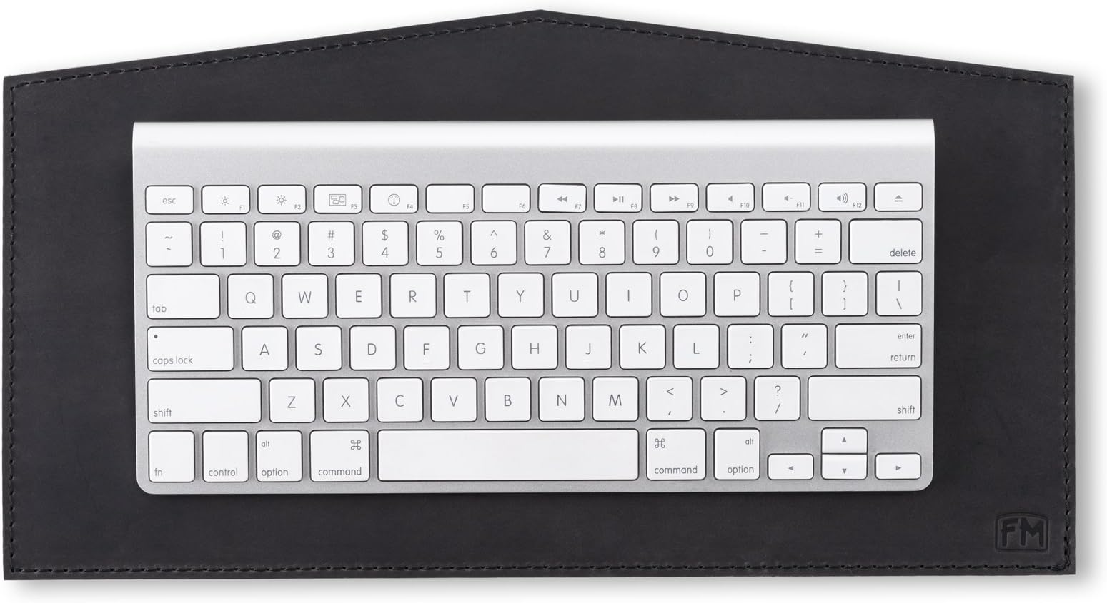 100% Full Grain Black Leather Keyboard Pad - Made in USA