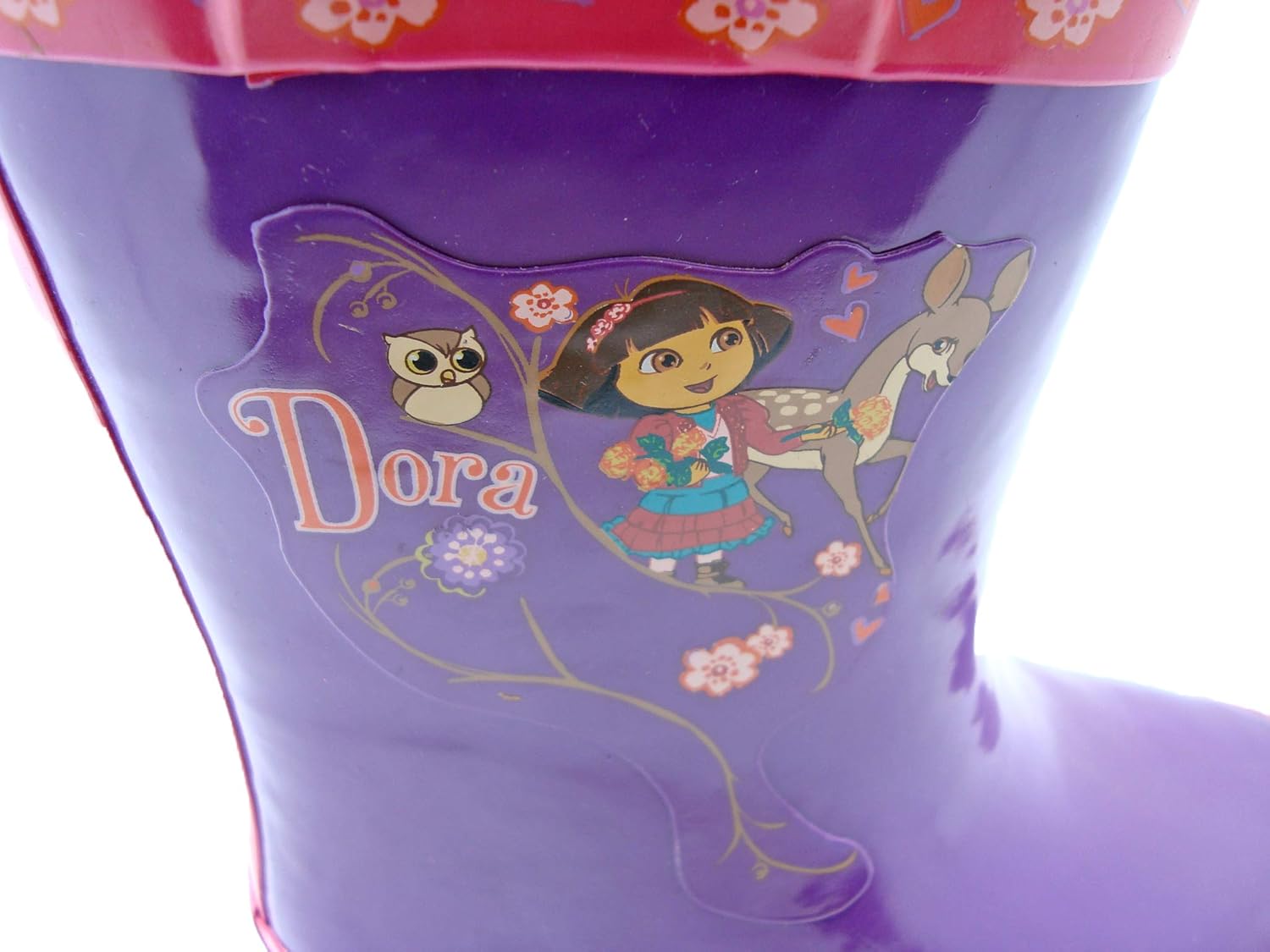 Nickelodeon Dora The Explorer Girls Rubber Rain Boots with Handles