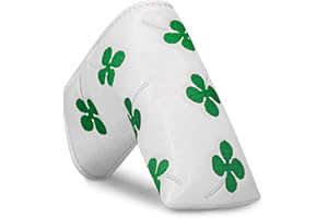 Golf Club Head Covers Blade Putter Cover with Four-Leaf Clover Embroidery Headcovers Fits Most Putters