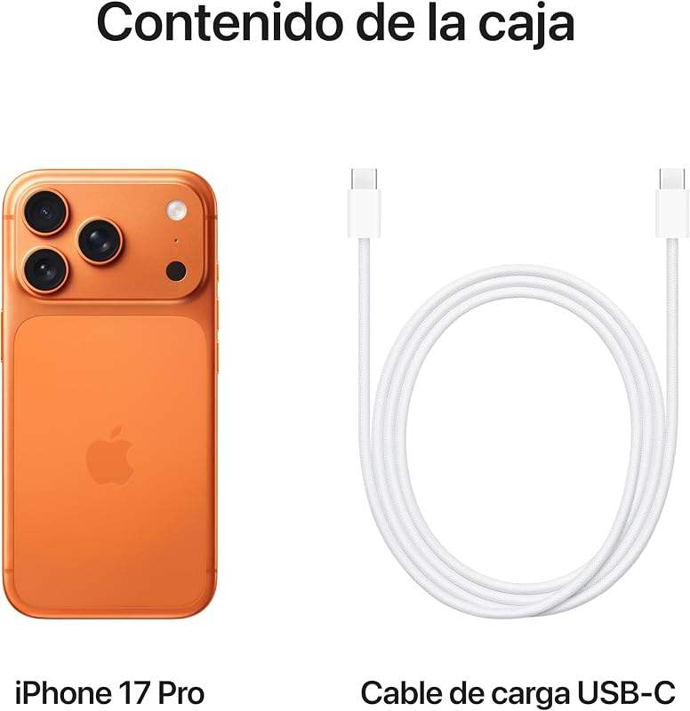 iPhone 17 Pro 256GB: Ecrã de 6,3 polegadas com Promotion, chip A19 Pro, bateria inovadora, sistema de câmara Pro Fusion com câmara frontal Center Stage; Cosmic Orange