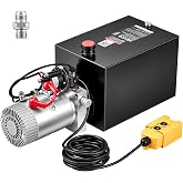 VEVOR 12 Quart Hydraulic Pump, Single Acting Hydraulic Power Unit, 3200 PSI Max Relief Pressure, 0.91 GPM Flow Rate, DC12V 1.6KW Power Unit for Dump Trailer Car Lifting (Horizontal Installation)