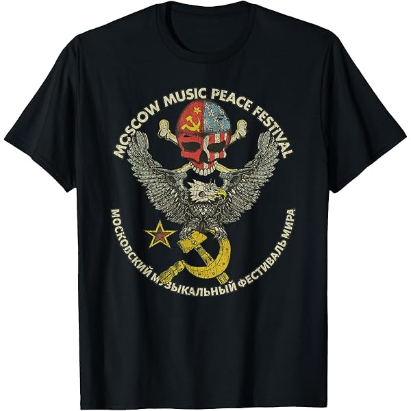Amazon.com: Vintage Moscow Music Peace Skull Festival 1989 - Men T