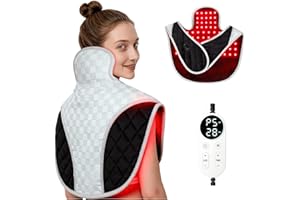 CHOLAS Red Light Therapy for Neck and Shoulders 3-in-1 LED Bead 660nm&850nm Infrared Light Therapy Belt for Neck Waist Back with Timer Remote Control Wearable Suitable for Home and Office Use