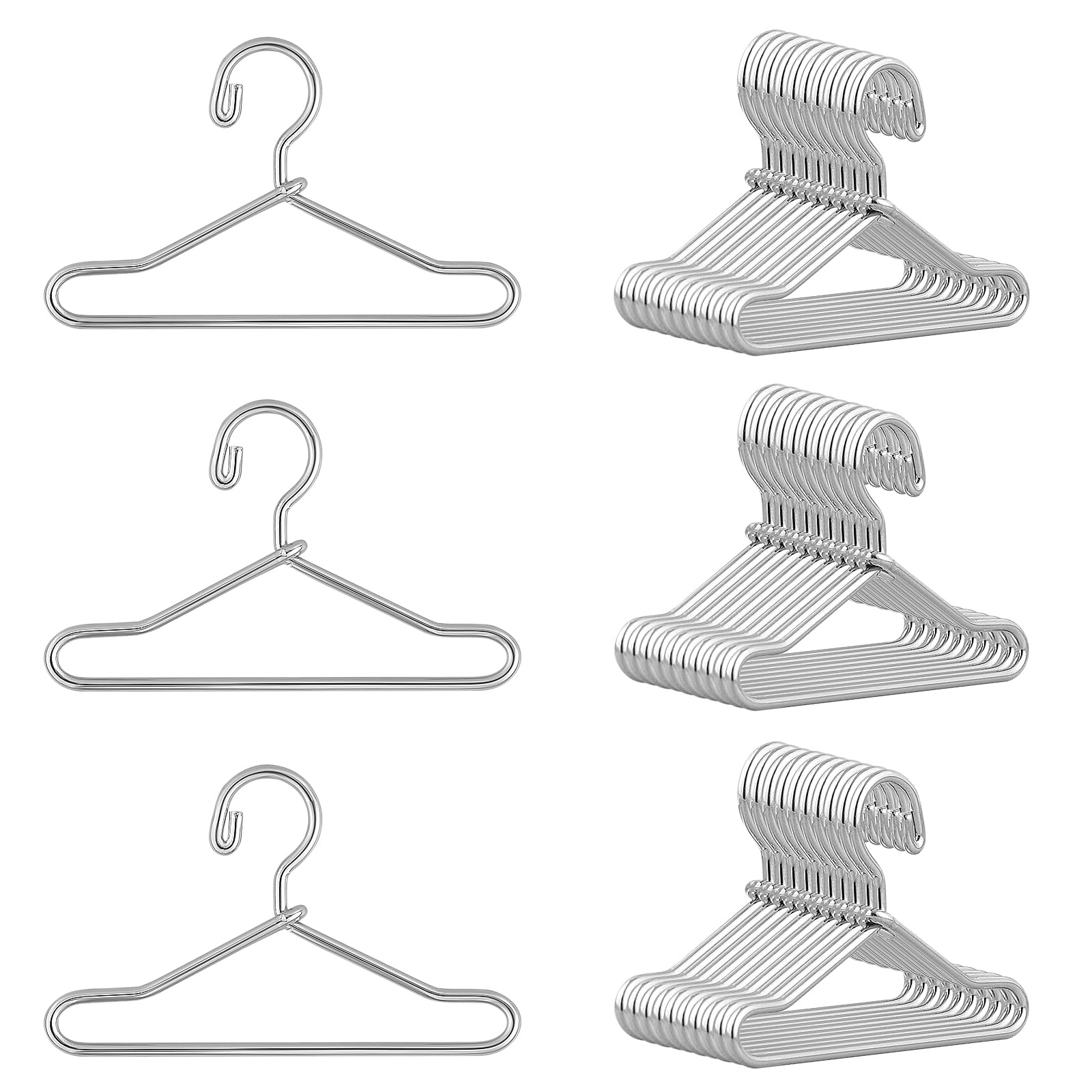 Photo 1 of 20 Pcs Doll Clothes Hanger Metal Doll Outfit Hanger Wardrobe Doll Clothes Accessories for Doll Clothes Gown Dress Outfit 65mm White