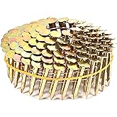 BHTOP 3600 Count Coil Roofing Nails 3/4-Inch x .120-Inch for Roofing Nail Gun, 15 Degree Round Head Wire Weld Collated Roofing Nail, Smooth Shank Electro Galvanized Air Nails for Roofs