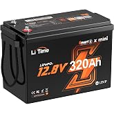 Litime 12V 320Ah Mini Lithium LiFePO4 RV Battery with Bluetooth, Max 15000 Deep Cycles Battery, 4096Wh Energy Perfect for Cam
